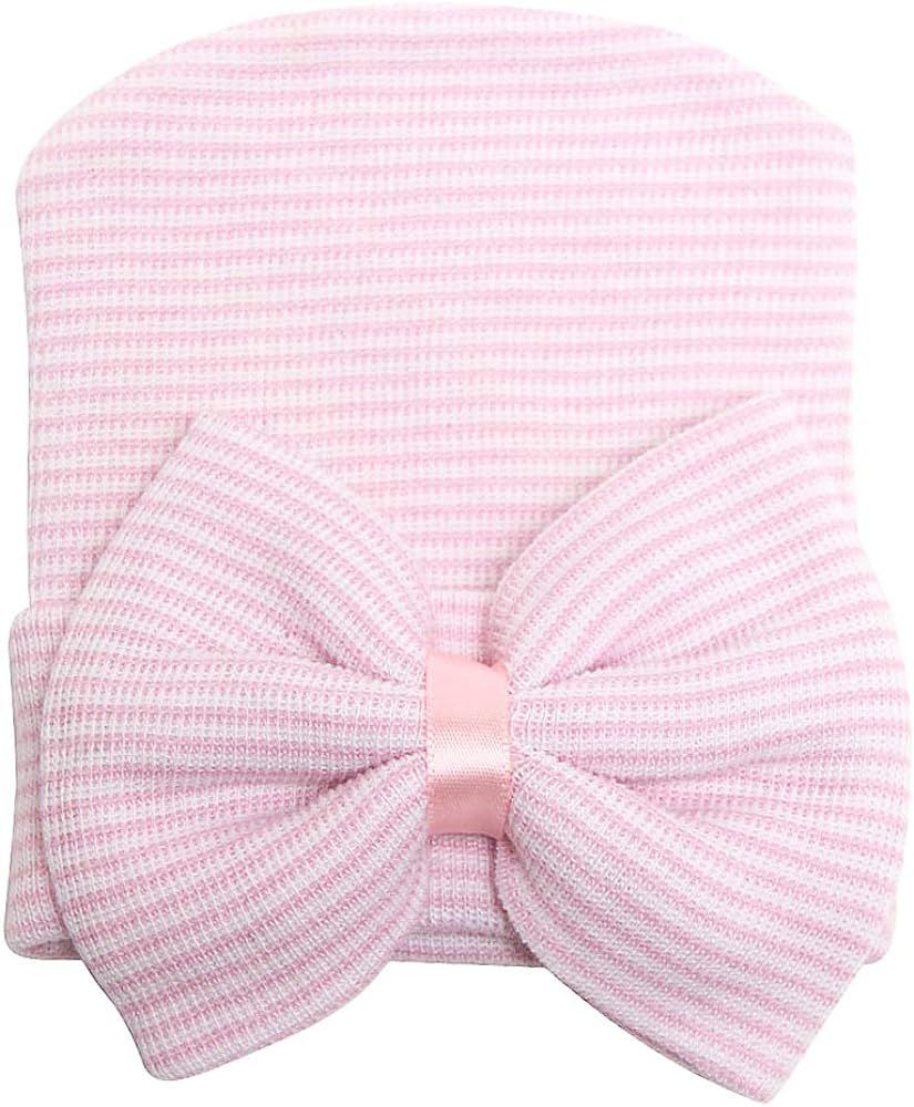 Sarfel Newborn Hats for Girls Hospital Hat Baby Girl Bows and Headbands Infant Beanie Nursery Cap... | Amazon (US)