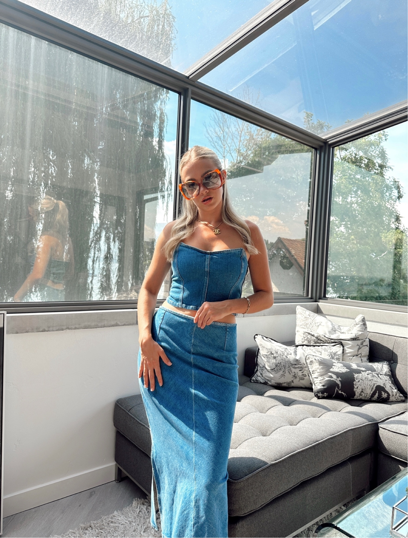 スーツ・フォーマル・ドレス Lovers and Friends Denim Two Piece Set Lovers and Friends Denim Two Piece Set（Lovers And Friends