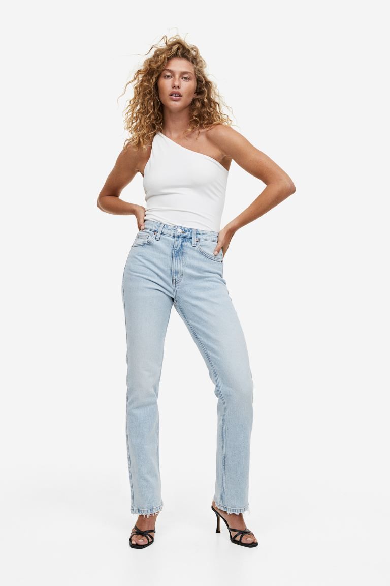 Vintage Straight High Jeans - Light denim blue - Ladies | H&M US | H&M (US)
