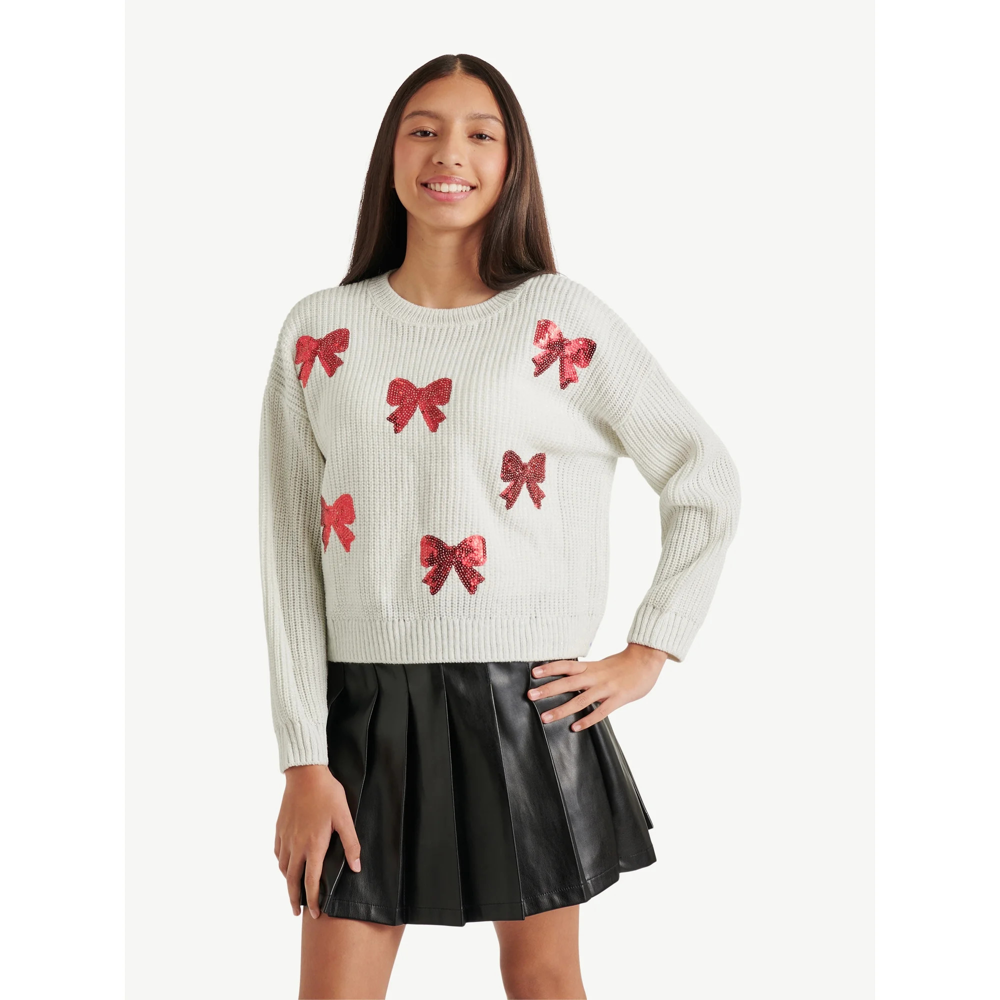 Justice Girls Ribbon Sweater, Sizes XS - XLP | Walmart (US)