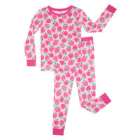 Sweet Strawberries Two-Piece Bamboo Viscose Pajama Set | Little Sleepies