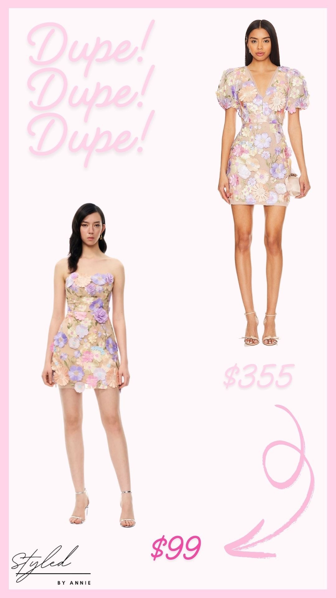 Dupe from JW Pei for the gorgeous Elliatt floral mini!! Get the same fun floral colors and embroidering for a fraction of the price!!🌸🌸

#floraldress #dupe #sale #jwpei #elliatt #bridal #bridalshower #cocktail #spring #summer 

#LTKWedding #LTKU #LTKParties