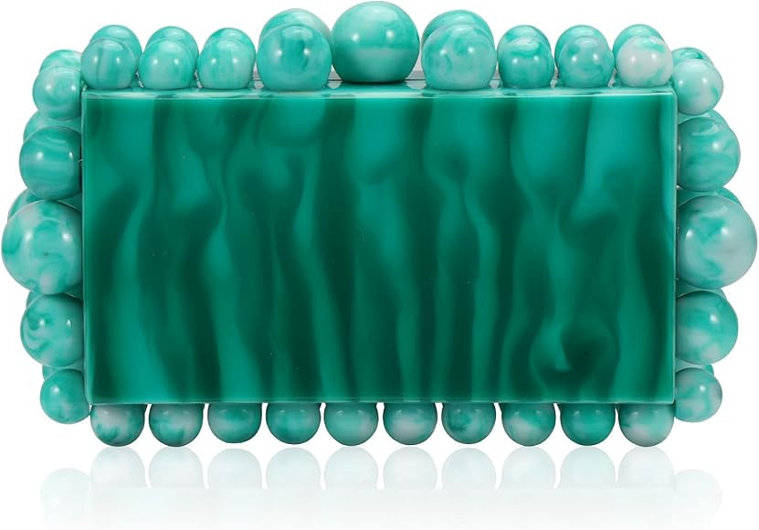 Acrylic Evening Clutch Bag for Women Pearl Acrylic Clutch Bag Glitter Marble Purse Handbag for Weddi | Amazon (US)