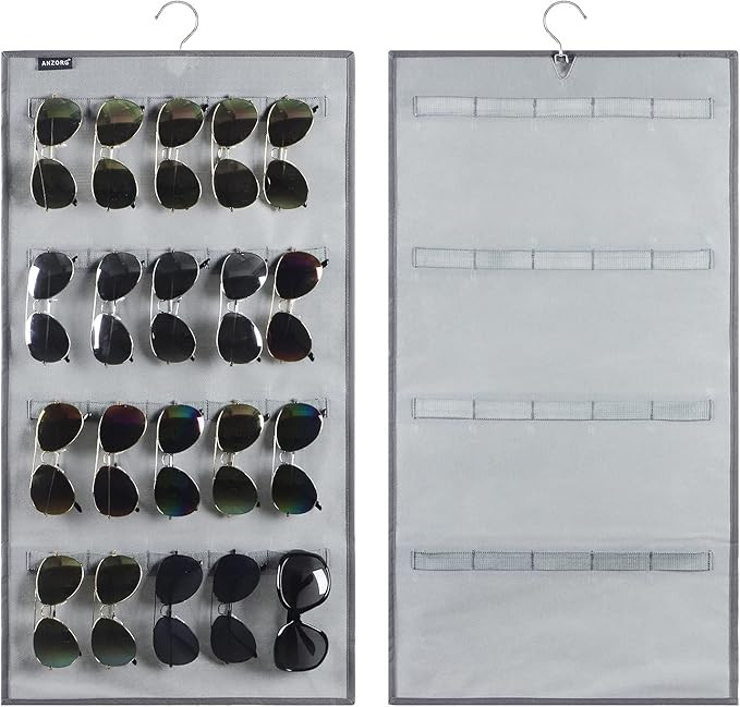 ANZORG Over the Door Hanging Sunglasses Organizer Storage Sunglass Rack Holder Eyewear Display Ca... | Amazon (US)