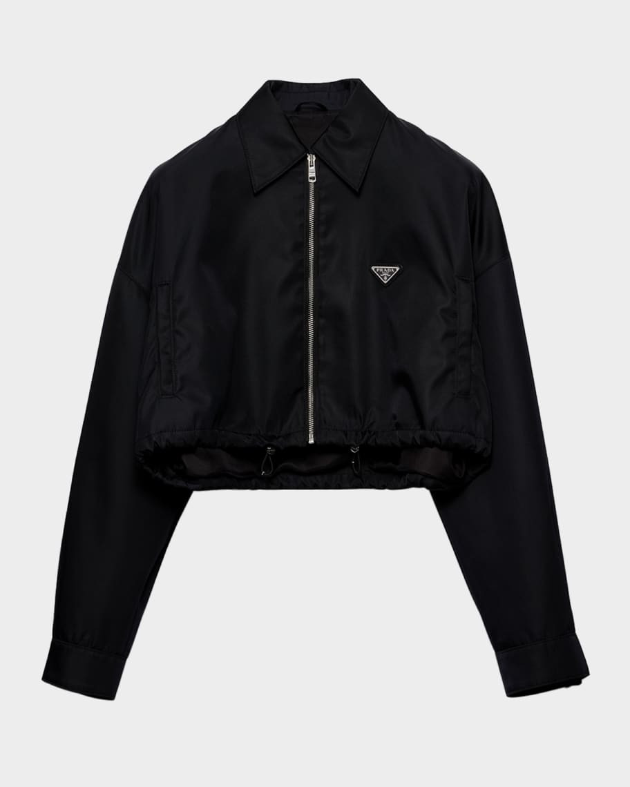 Prada Re-Nylon Crop Shirt Jacket | Neiman Marcus