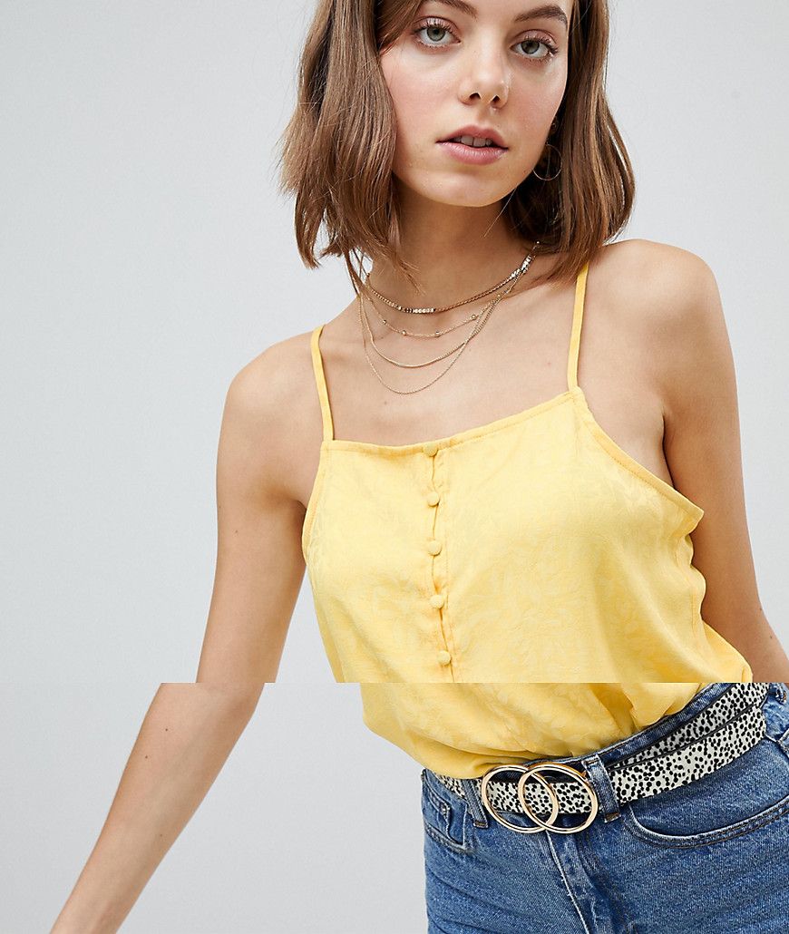 Vero Moda Button Up Cami Top - Yellow | ASOS US