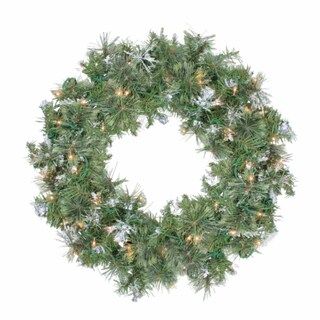 Northlight Pre-Lit Snow Mountain Pine Artificial Christmas Wreath - 30-Inch, Clear Lights | Kroger