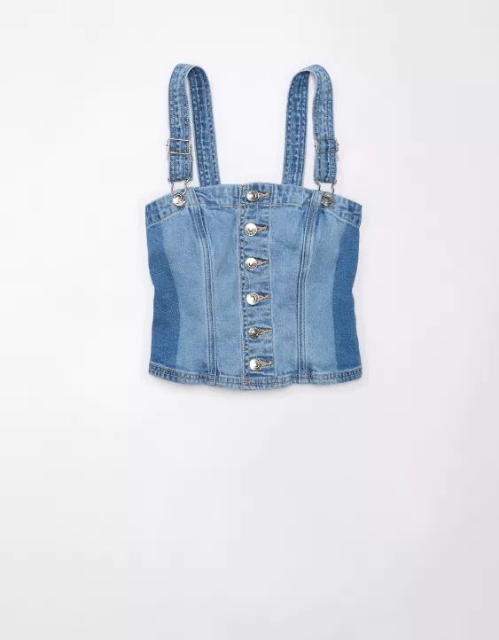 AE Cropped Denim Tank Top | American Eagle Outfitters (US & CA)