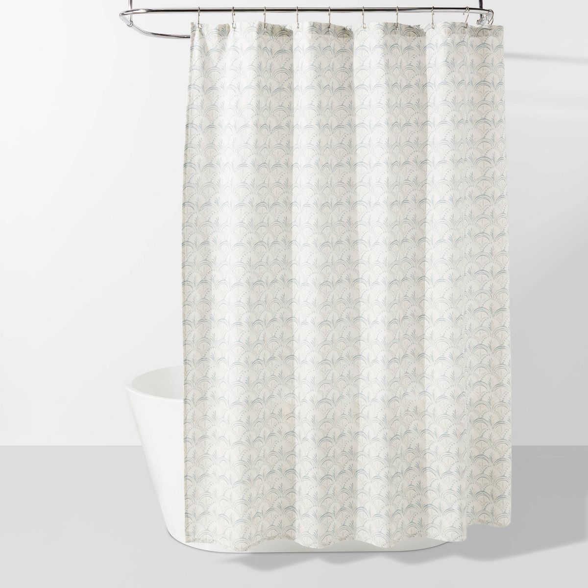 Block Print Scallop Shower Curtain Aqua Blue - Threshold™ | Target