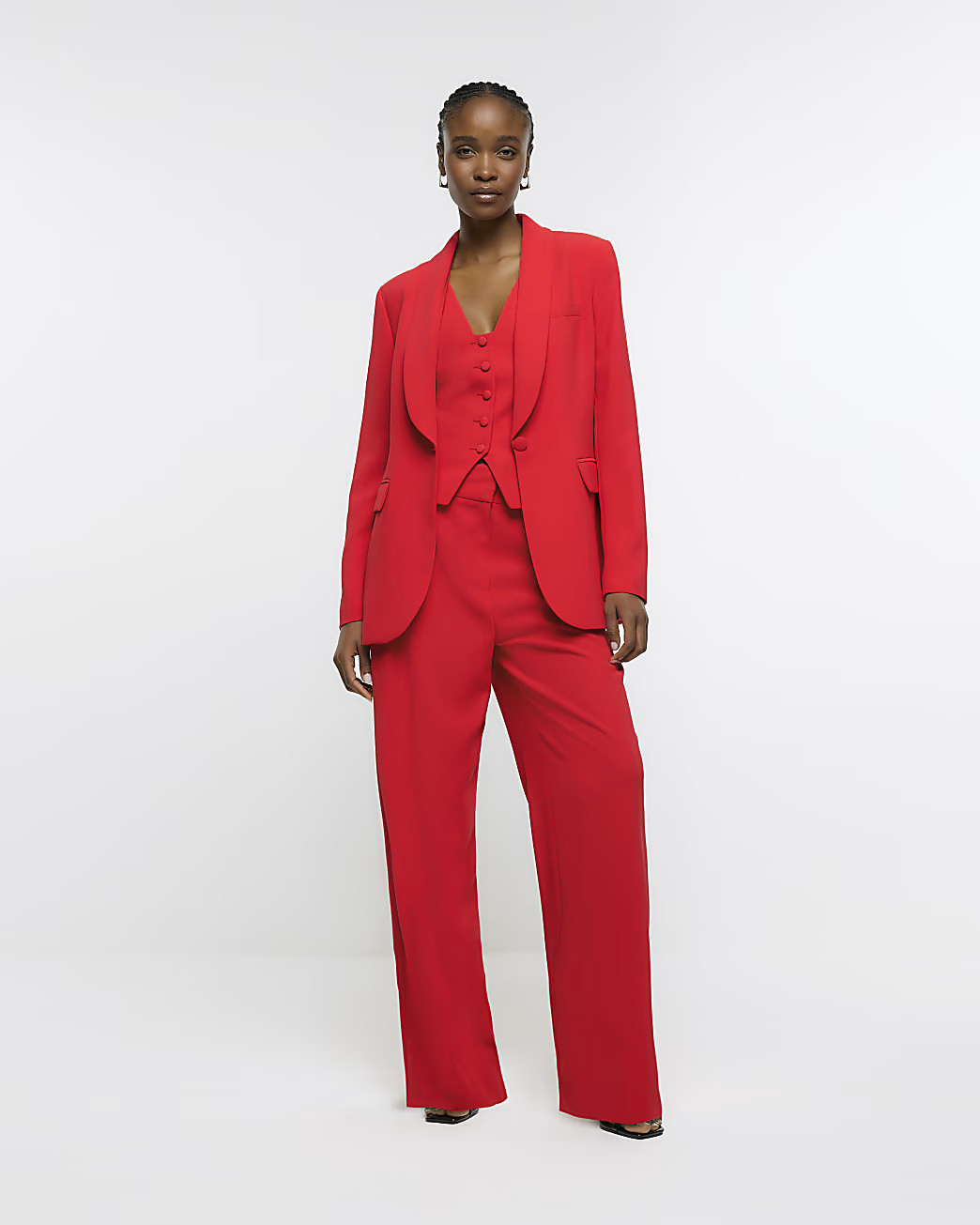 Red smart blazer | River Island (UK & IE)