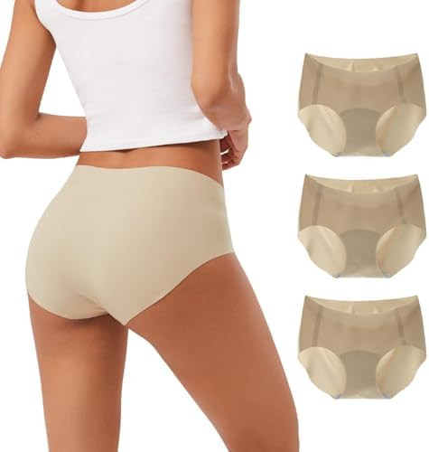 INNERSY Women's Seamless No Show Hipster Panties Invisible Light Underwear 3-Pack | Amazon (US)