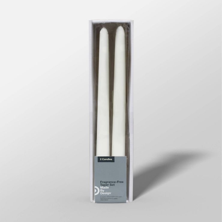 10" 2pk Unscented Taper Candle Set - Made By Design™ | Target