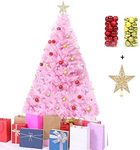 4ft/5ft/6ft Premium PVC Artificial Christmas Tree, with Christmas Tree Ornaments and Star Topper,... | Amazon (US)