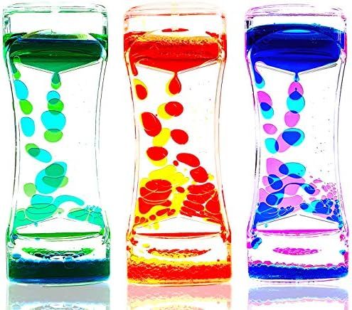 LYPGONE Liquid Motion Bubbler Timer Pack of 3 Hourglass Liquid Bubbler Sensory Toys ADHD Fidget T... | Amazon (US)