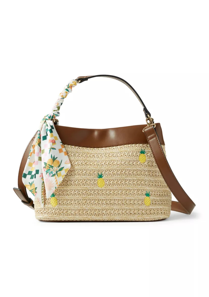 Double Compartment Satchel with Woven Chain Handle | Belk