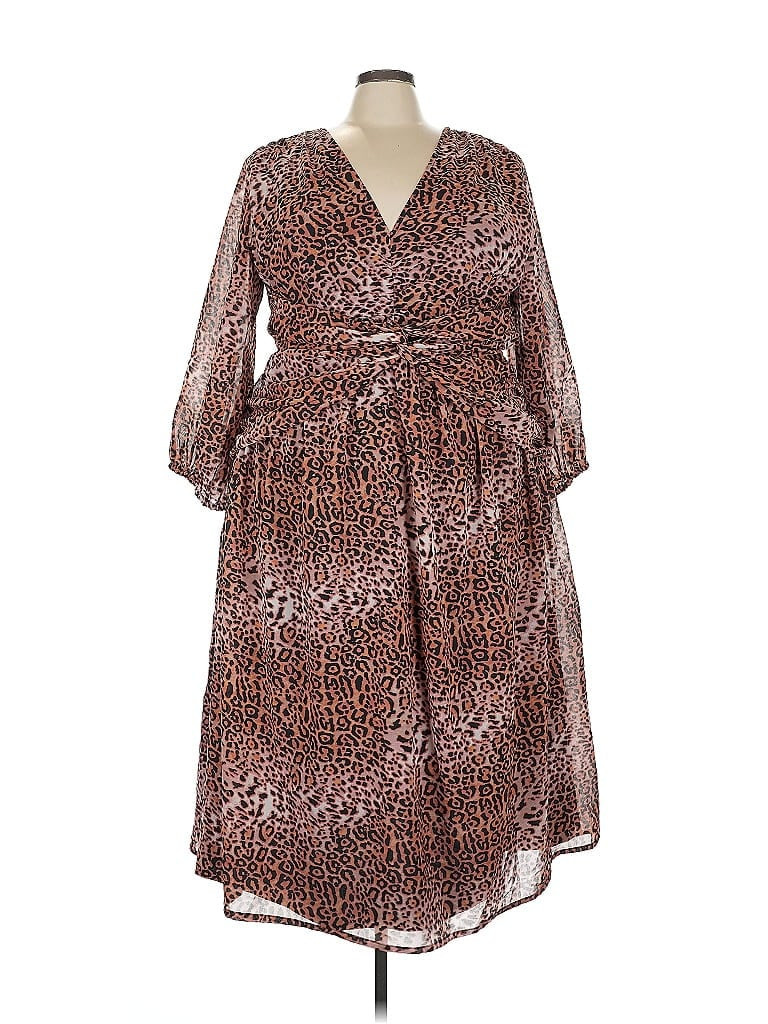 Ranna Gill 100% Polyester Animal Print Brown Cocktail Dress Size 3X - 80% off | ThredUp (US)