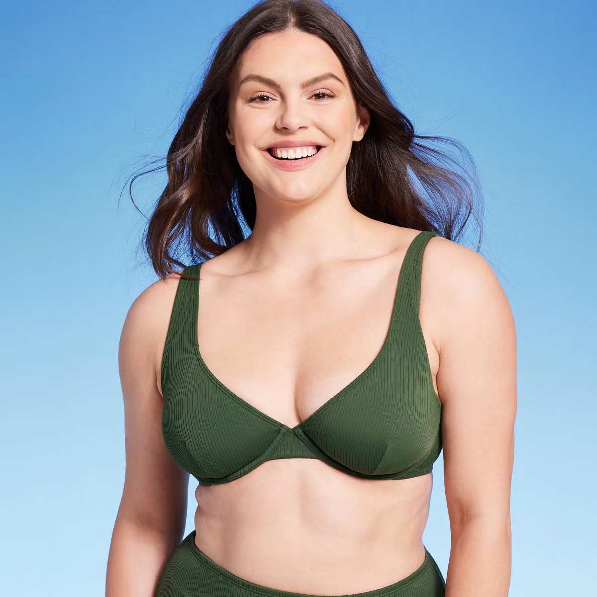 Women's Retro Ribbed Underwire Bikini Top - Shade & Shore™ | Target