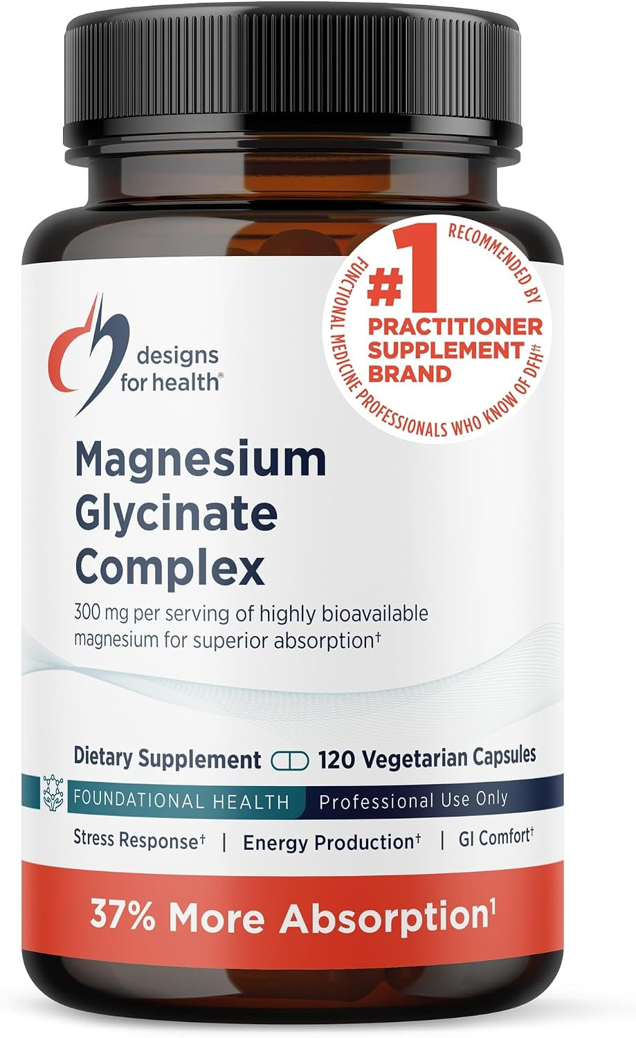 Designs for Health Magnesium Glycinate Complex, High Absorption, 120 Count | Amazon (US)
