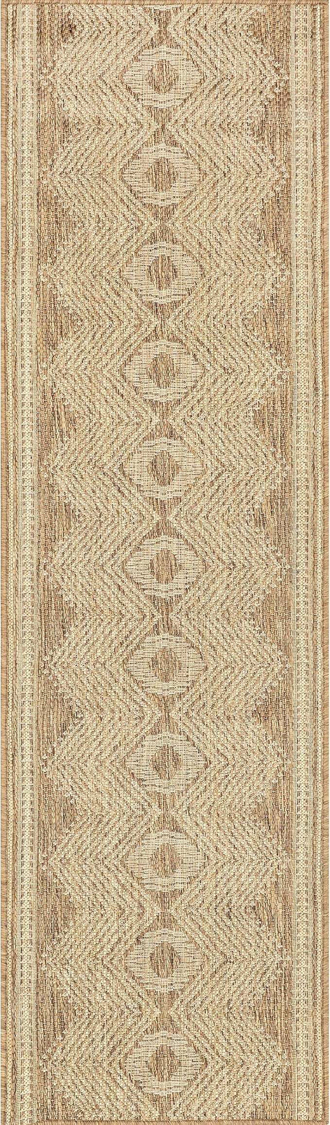 nuLOOM Ranya Tribal Indoor/Outdoor Area Rug - 2x8 Indoor/Outdoor Runner Rug Casual Light Brown/Iv... | Amazon (US)