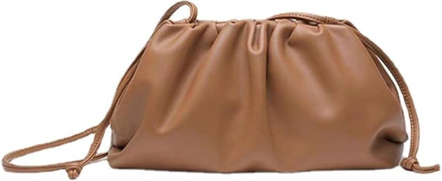 Women's Cow Leather Bag Cloud Shoulder Bag Crossbody Small Bag Pleated Clutch Soft Leather Dumpli... | Amazon (US)