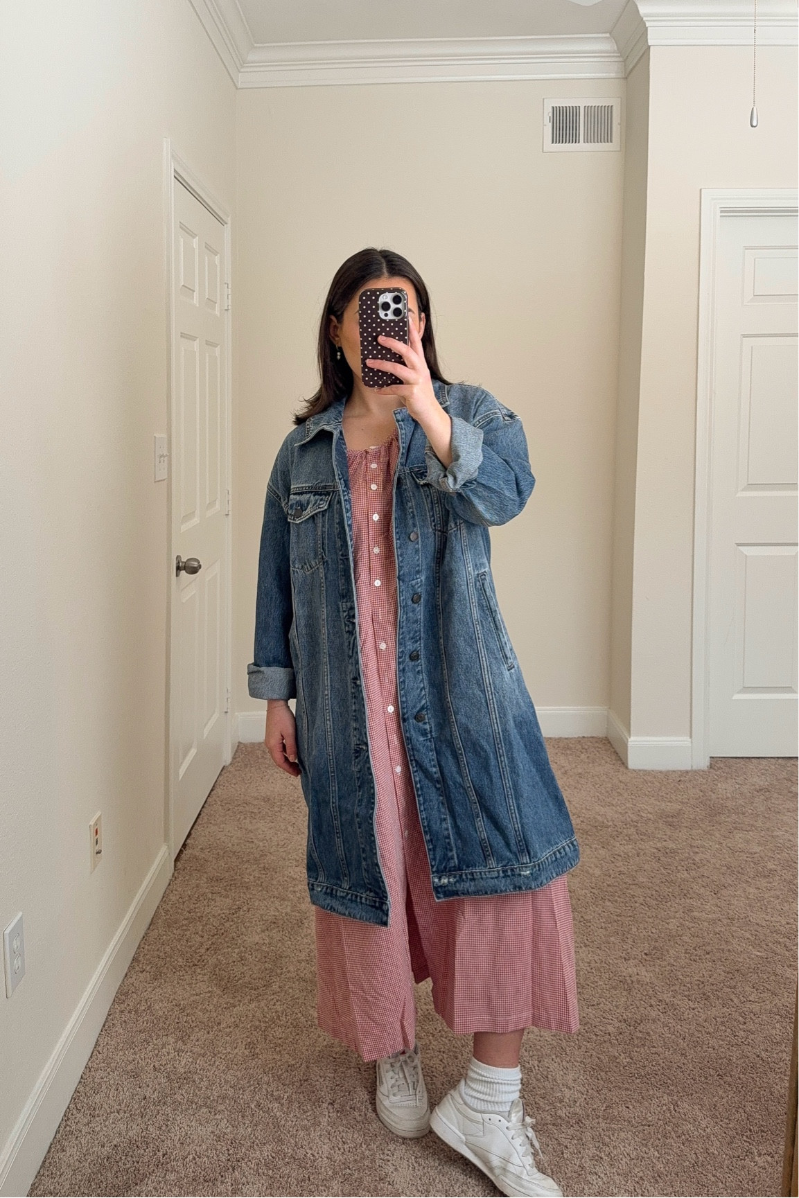 this denim trench coat>> would be so cute paired with denim shorts and tall boots for spring🌷size down! 

#LTKFindsUnder100 #LTKSeasonal #LTKStyleTip