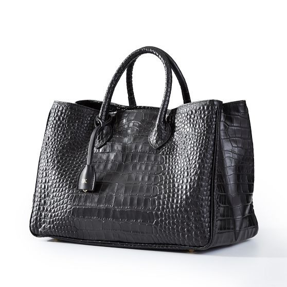 Elisabetta Croc Embossed Handbag | Mark and Graham