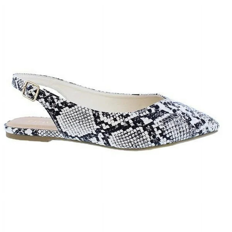 Emerson Snake Black White Slingback Flats | Walmart (US)