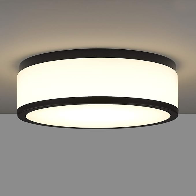 LED Flush Mount Ceiling Light, 15 inch, 24W Dimmable 3000K 4000K 5000K Matte Black Modern Round C... | Amazon (US)
