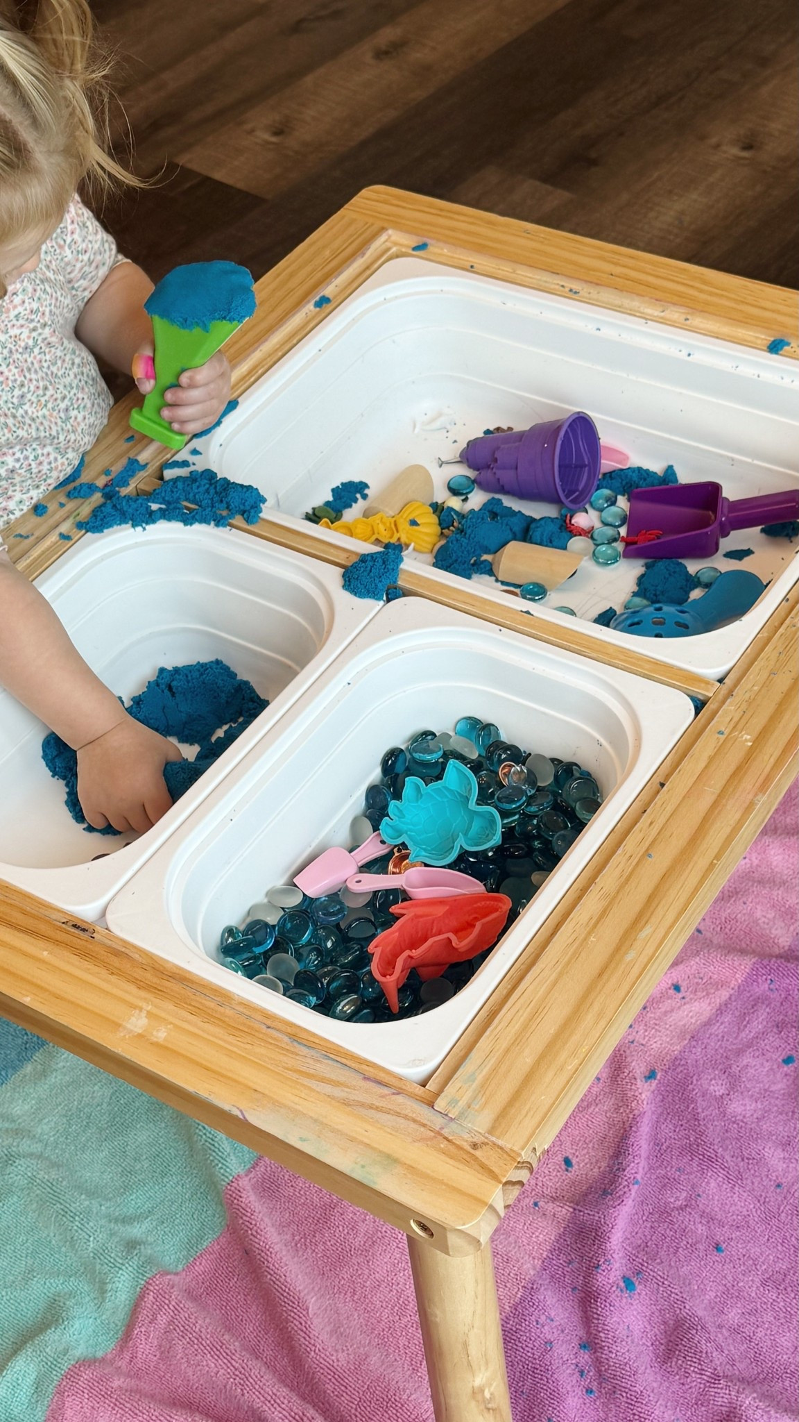 ocean animal themed sensory table for a rainy day 🌧️🌊🪸 she has sooo much fun with this! 

#LTKFindsUnder100 #LTKKids