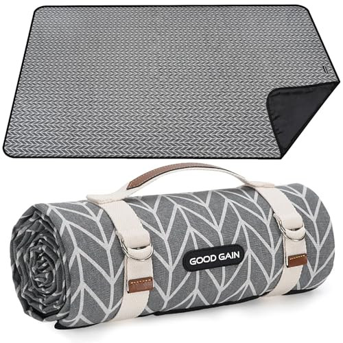 Picnic Blankets Outdoor Extra Large - Waterproof Picnic Blanket with Carry Strap | Machine Washable Picnic Mat with Sandproof Backing for Park , Grass, Camping, Hiking, Concerts (Graphite Grey) | Amazon (US)