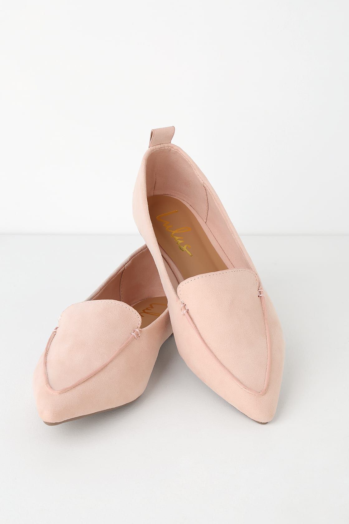 Emmy Blush Suede Pointed Loafers | Lulus (US)