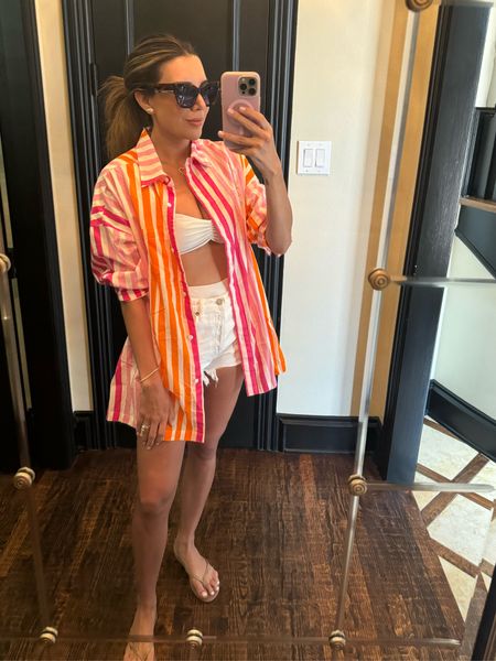pool day ootd!!! Love these beach shirts! Wearing size medium! You can still use my BOGO code on the sunglasses - Morgan2for1 

#LTKSwim #LTKFindsUnder100 #LTKStyleTip