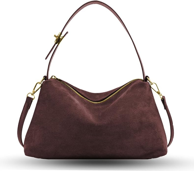 Suede Purses for Women Fashion Slouchy Shoulder Bag Retro Crescent Satchel Hobo Handbags for 2024 | Amazon (US)