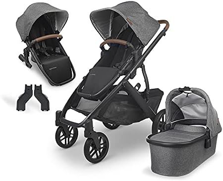 UPPAbaby Vista V2 Stroller- Greyson (Charcoal Melange/Carbon/Saddle Leather) + Upper Adapters + R... | Amazon (US)