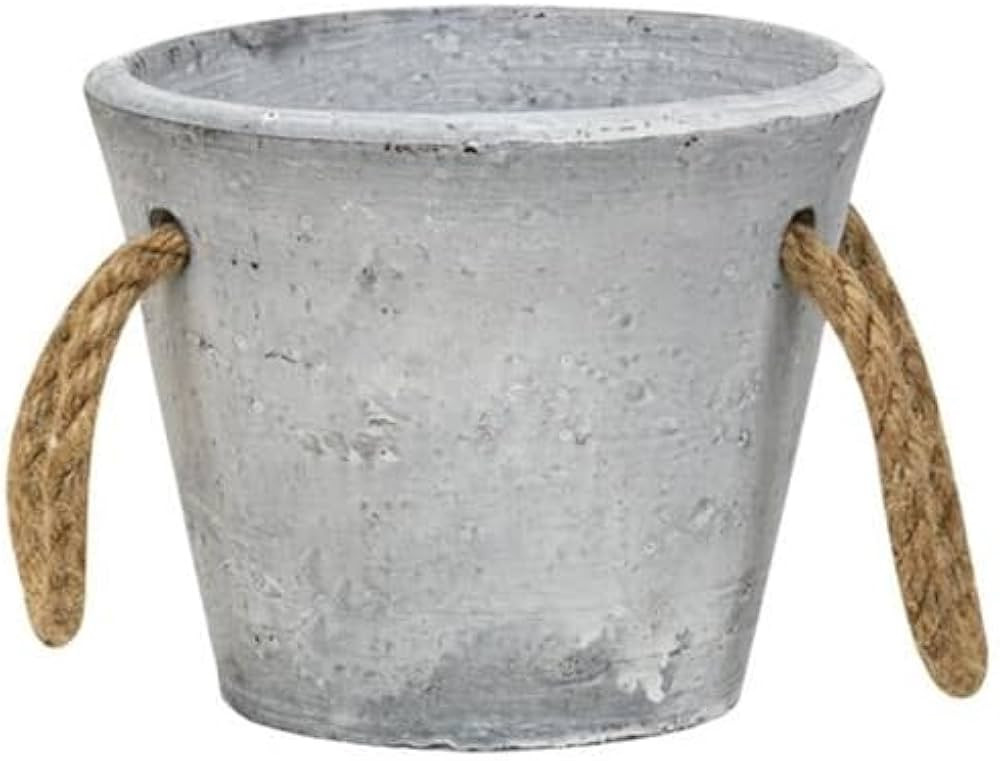 Medium Cement Planter with Jute Handles | Amazon (CA)