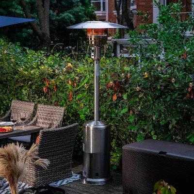 Nuu Garden 46000 -BTU Silver Stainless steel Floorstanding Liquid propane Patio Heater | Lowe's