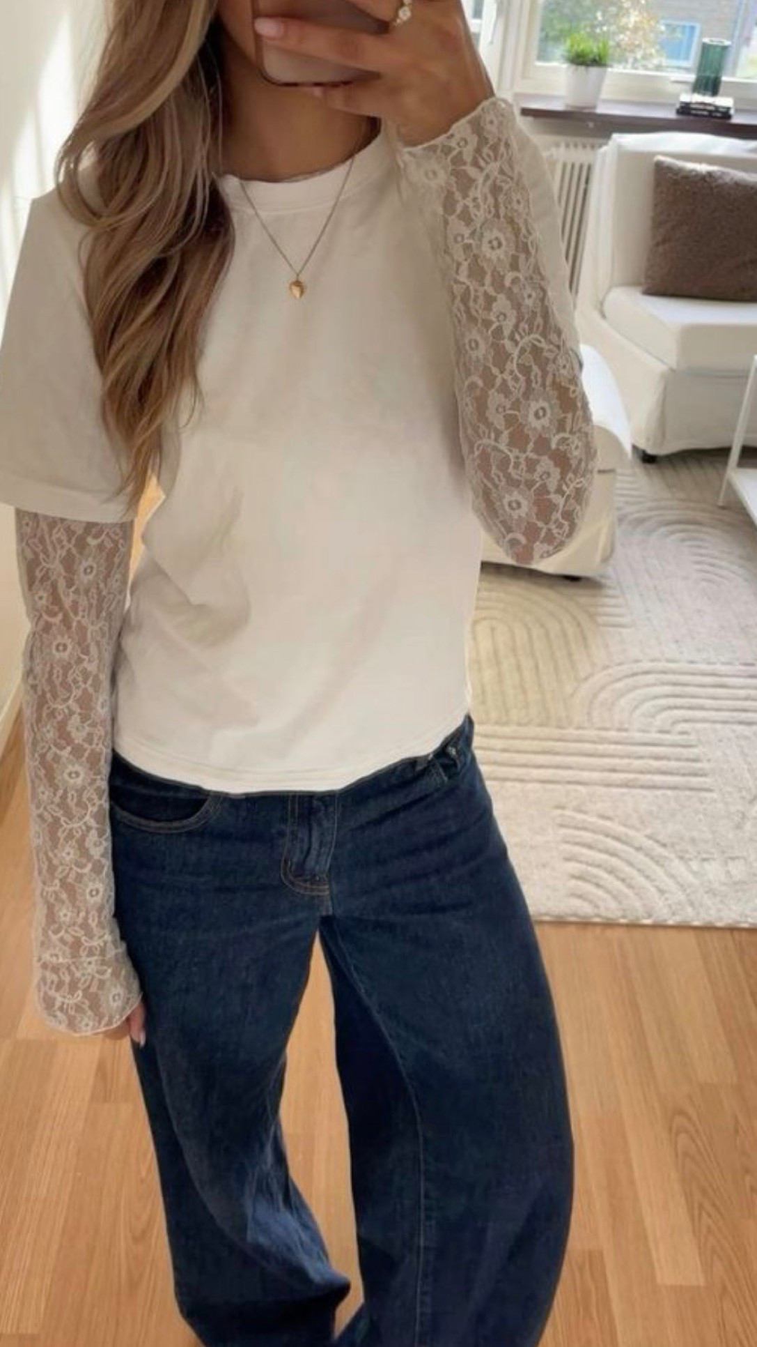 White t-shirt with lace undershirt, paired with blue jeans- simple and unique outfit :) 

#LTKootd #LTKSeasonal #LTKValentine