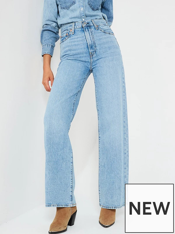 Levi's Ribcage Wide Leg Jean - Far And Wide - Blue | Very (UK)