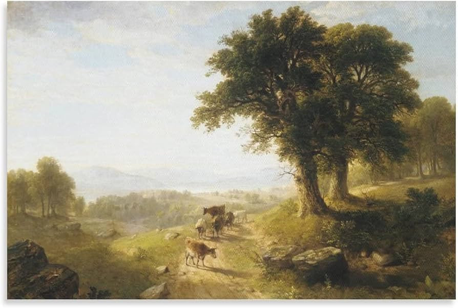 Vintage Landscape Forest Nature Cows and Sheep Aesthetic Poster Art Print Canvas Wall Art Prints ... | Amazon (US)
