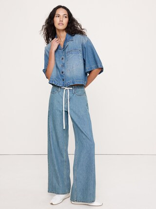 Boxy Crop Denim Shirt | Banana Republic (US)