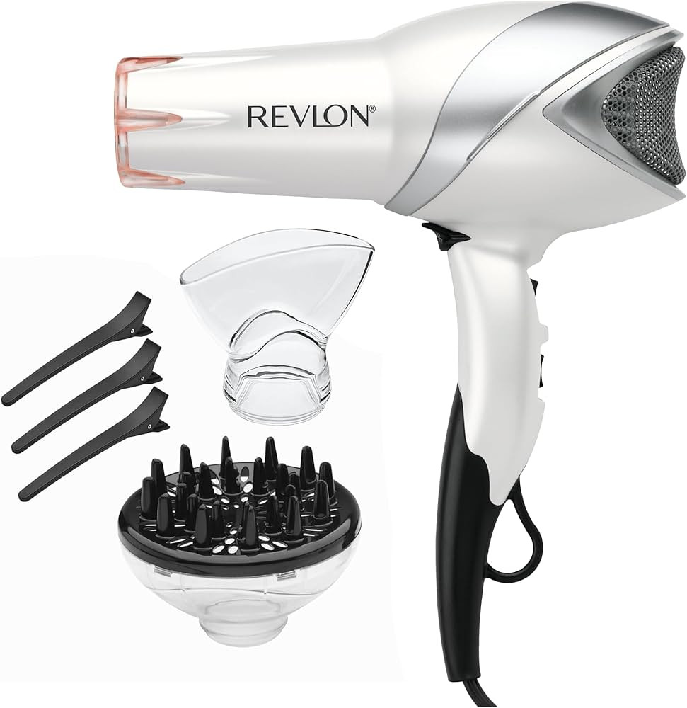 REVLON Infrared Hair Dryer with Diffuser & Concentrator - Ionic Ceramic Blow Dryer for Frizz Cont... | Amazon (US)