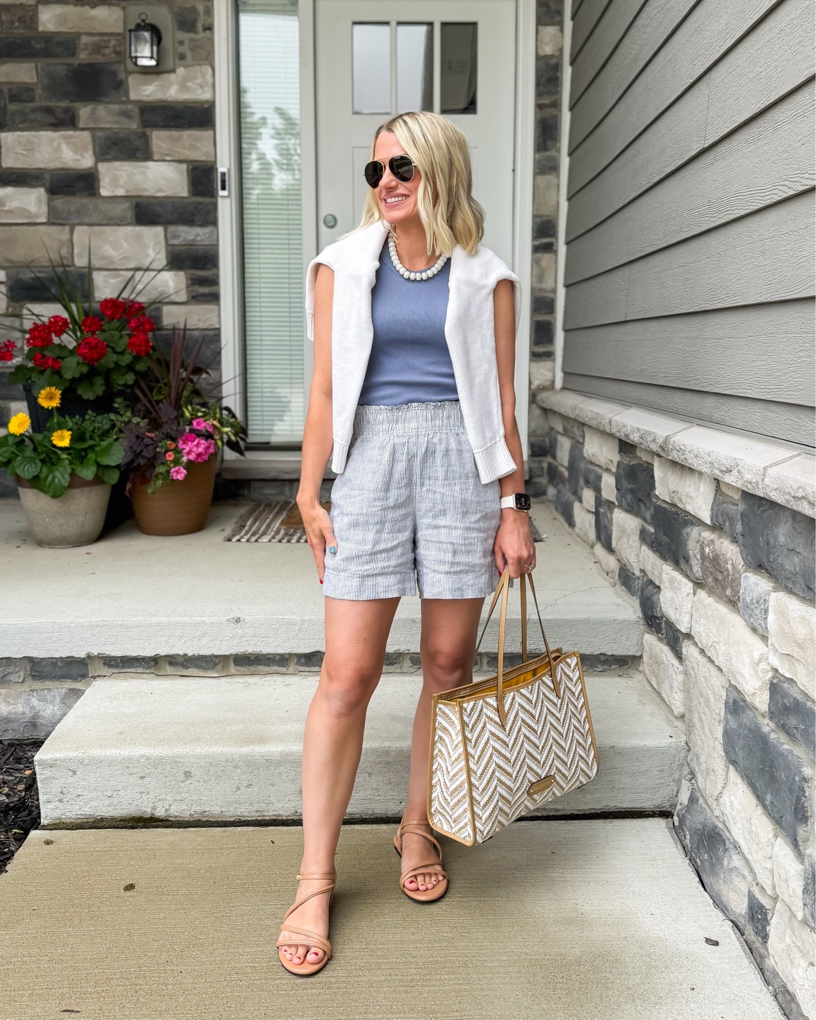 I love this outfit I wore the other day! 
Tank top- small
Shorts- xs
Cardigan- xs

#LTKootd #LTKPetite #LTKOver40