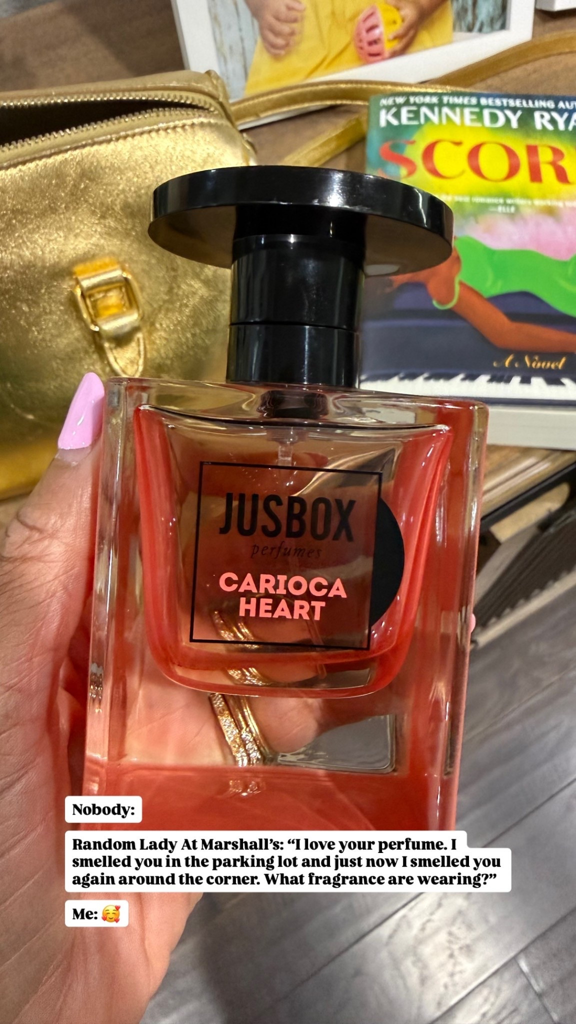 Nobody:

Random Lady At Marshall’s: “I love your perfume. I smelled you in the parking lot and just now I smelled you again around the corner. What fragrance are wearing?”

Me: 🥰