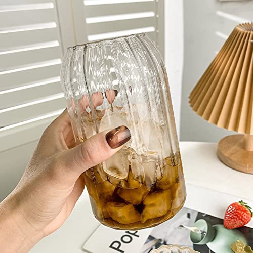 URMAGIC Ribbed Glassware,1 Pcs 25 Oz Vintage Drinking Glasses,Vertical Stripes Beverage Glasses,Creative Glass Cup,Clear Glass Cup,Bar Glassware,Iced Coffee Cups,Ripple Glassware,Cocktail Beer Glass | Amazon (US)