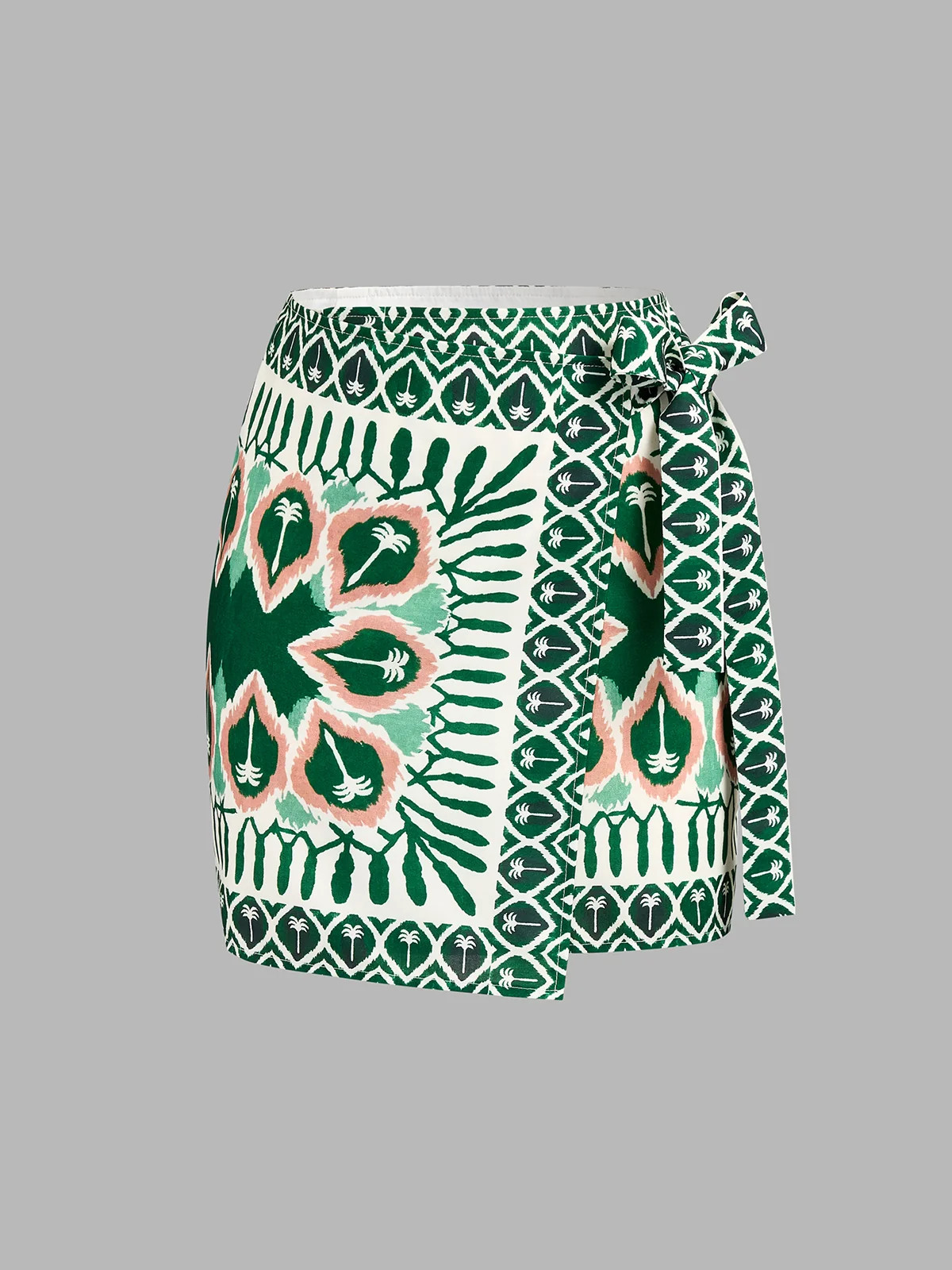 Tribal Print Wrap Tie Mini Skirt | Commense