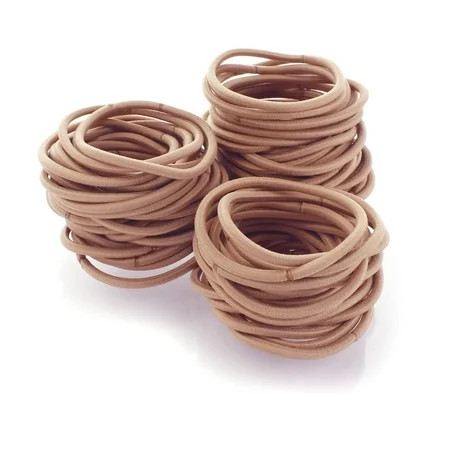 Hair Elastics Hair Ties Professional Grade Ponytail Holders - 100 Pack Natural | Walmart (US)