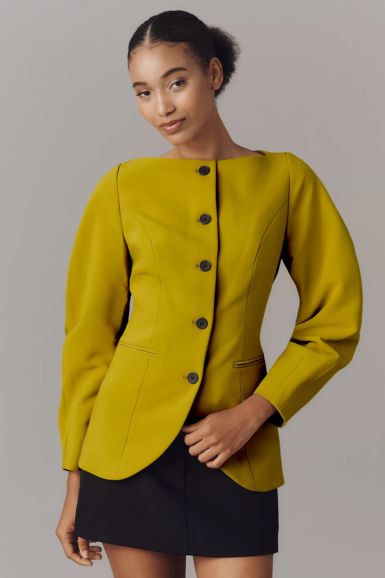 ALIGNE Artemis Curve-Sleeve Blazer | Anthropologie (US)