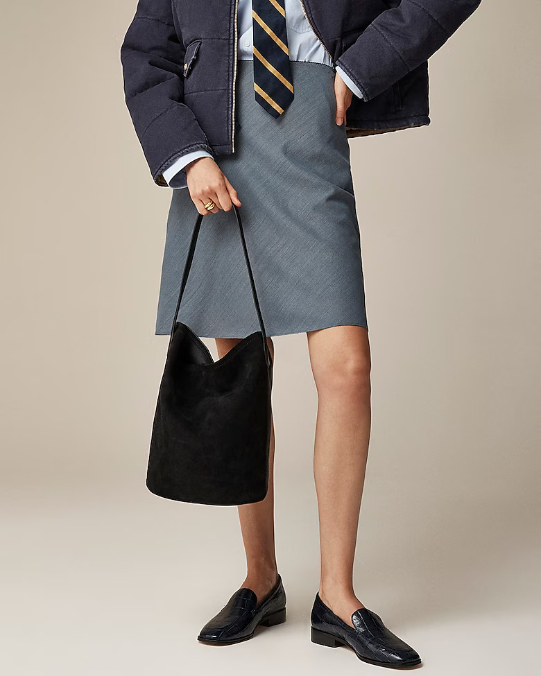 Berkeley bucket bag in leather and suede | J. Crew US