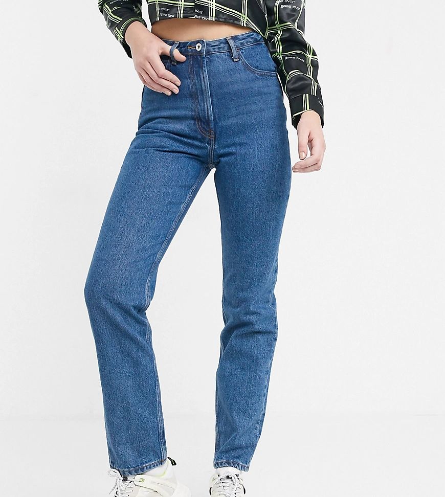 COLLUSION x006 Tall mom jeans in dark stone wash blue | ASOS (Global)