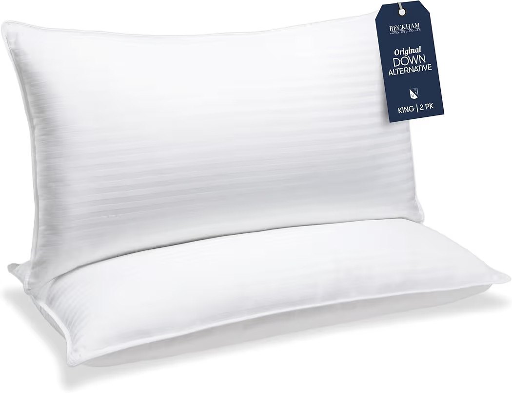 Beckham Hotel Collection Bed Pillows King Size Set of 2 - Down Alternative Pillow for Back, Stoma... | Amazon (US)